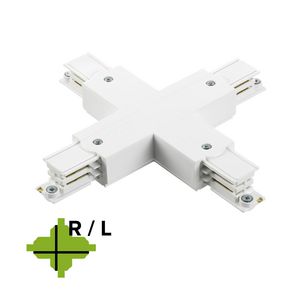 Spanningsrail 3-fase X connector 95x95mm wit RAL9010