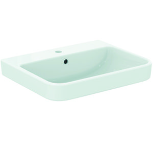 Wastafel 600x480x180mm m. 1 kraangat m. overloop gl wit sg i.life b