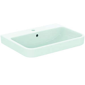 Wastafel 650x480x180mm m. 1 kraangat m. overloop gl wit sg i.life b