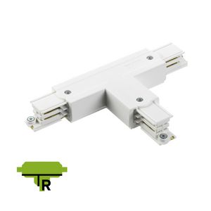 Spanningsrail 3-fase T connector rechts 65x95mm wit RAL9010