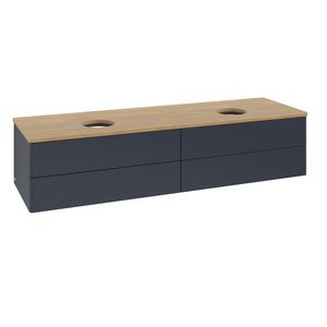 Wastafelonderkast Antao 1600x360x500mm Mid.Blue Matt Lacquer L28011HG