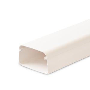 Lengte a 2mtr. leidinggoot met folie 125x75mm wit PVC RAL9010