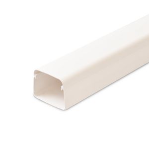 Lengte a 2mtr. leidinggoot met folie 90x65mm wit PVC RAL9010
