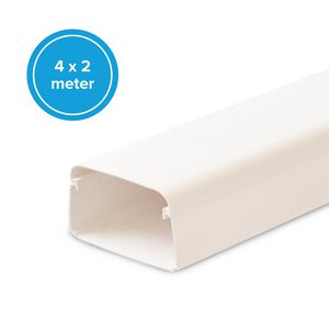Omdoos met 4x leidinggoot á 2m. 125x75mm wit PVC RAL9010 (totaal 8m.)
