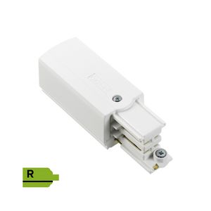 Spanningsrail 3-fase connector invoer wit RAL9010 Rechts