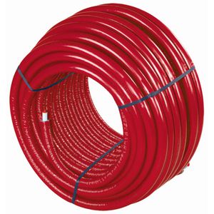 Rol a 75mtr. meerlagenbuis Uni Pipe PLUS S6 16x2mm rood met 6mm isolatie