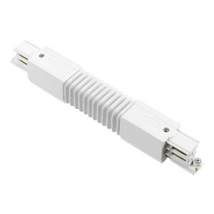 Spanningsrail 3-fase flexibele connector wit RAL9010