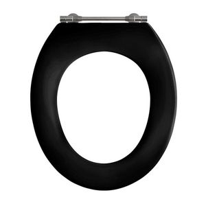 Closetzitting enkel zonder deksel PROJECTA zwart polygiene vast scharnier doorlopende pen boutlengte 60mm BY3