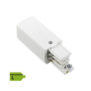 Spanningsrail 3-fase connector invoer wit RAL9010 Links