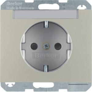 Wandcontactdoos RA tekstv. steek berker K.1/K.5 edelstaal