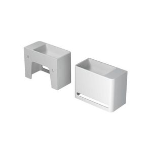 Fontein INK HANGAR met handdoekuitsparing polystone kraanvlak rechts zonder kraangat mat wit 40x20cm