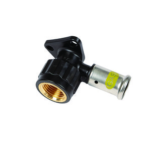 Enkele muurplaat persaansluiting GAS kort 2PKG 16x1/2" bn.