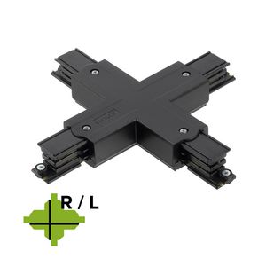 Spanningsrail 3-fase X connector zwart RAL9005