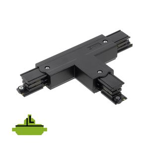 Spanningsrail 3-fase T connector zwart RAL9005 Links
