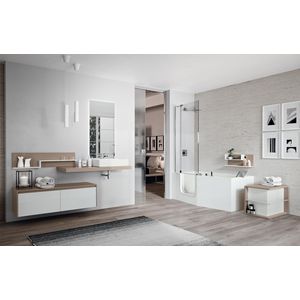 Badwand IRIS2V 2-delig LI 800x1500mm chroom helder