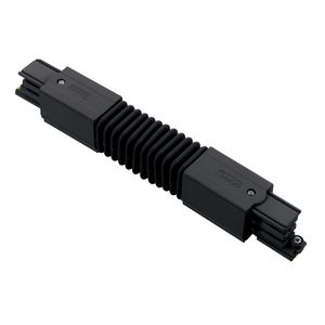 Spanningsrail 3-fase flexibele connector zwart RAL9005
