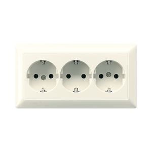 Wandcontactdoos wit 3-voudig voor wandgoot AS500