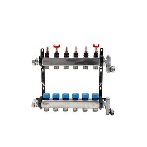 4-groeps verdeler UFH-MDSS RVS incl. debietmeters + vul-aftapkraan +ontluchter
