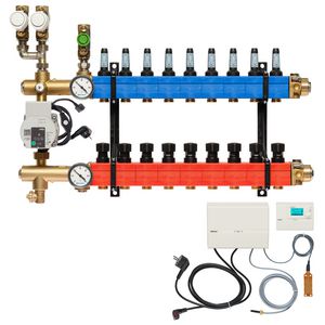 Vloerverw.verdeler 4851 3-pijps E-pomp BA. 10-145l/u 9-groeps