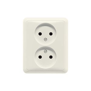 Wandcontactdoos wit 2-voudig CD500 zonder randaarde