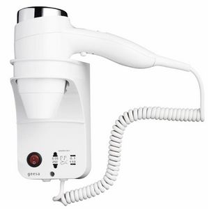 Wandhaardroger 1400W met stopcontact wit HAIRDRYER