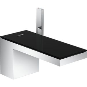 AXOR MyEdition 1-hendel wastafelmengkraan 70 en afvoer met afvoerplug chroom/zwart glas