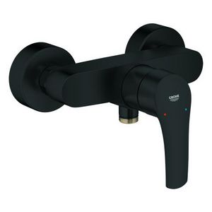 Eurosmart douchemengkraan 1-hendel mat zwart hoh 150mm incl. s-koppelingen (prof)