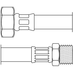 RVS aansluitslang 1x1 bn.x bt. L=500mm