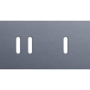 Tweevoudige afdekpl. horizontaal 71mm centerafstand een twee