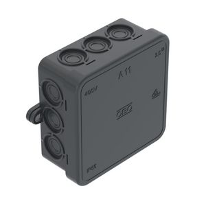 Junction box 85x85x40 Polyethyleen graphitschwarz RAL VVE=10