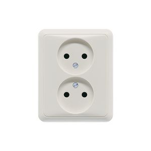 Wandcontactdoos lichtgrijs 2-voudig CD500
