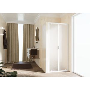 Draaideur 2-del. LUNES B 1020-1080x1950mm glas niva profiel wit