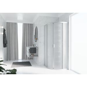 Douchewand kwartrond LUNES R 1000-1000x1950mm glas niva profiel matchroom