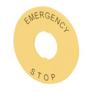 ACHTERPLAAT-PADDENSTOEL NOODKOP-ROND-GEEL TEKST EMERG VVE=10
