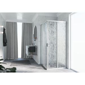 Deel hoekinstap (1 van 2 omkeerbaar) LUNES 2.0-A 1080-1110x1950mm glas Aqua profielkleur matchroom