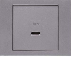 Centraalplaat voor USB berker K.5 edelstaal gelakt