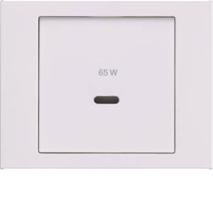 Centraalplaat voor USB berker K.1 polarwit glanzend