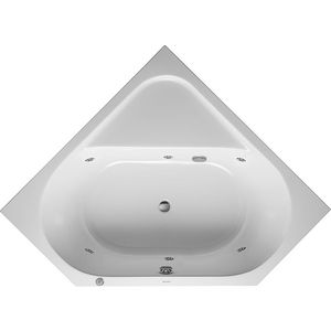 Whirlbad D-Code 1400x1400mm wit wit, versie ANGLE, Jet Proje
