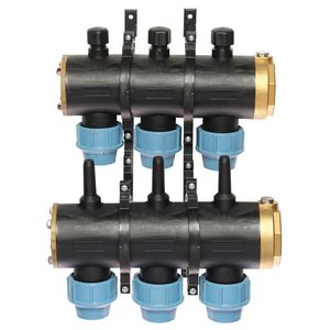 Brineverdeler 4430 2 "kunststof + PE-koppeling 40mm 3-groepen