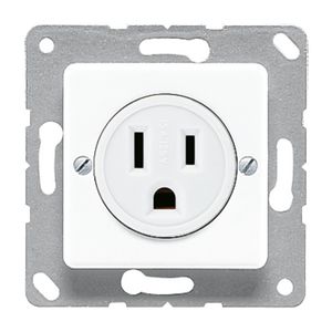 Wandcontactdoos alpin wit Us Nema 15 A 50x50 AS500