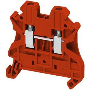 Doorvoer klemmenblok 2,5mm² 24A Enkel Schroef Rood VVE=50