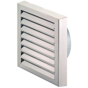 Gevelrooster 330x330mm  Ø200mm RVS met gaas