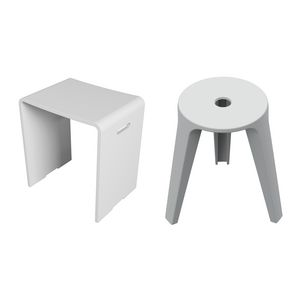 Solid surface zitje - mat wit 43x40x29cm