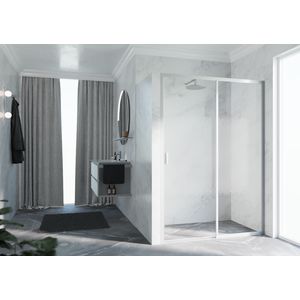 Schuifdeur LUN2PH LI 102-108 cm zilver mat lunes 2.0 motief