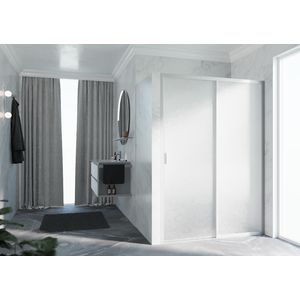 Schuifdeur LUNES 2PH (uitv. links) 1020-1080x1950mm glas niva profiel zilver matt