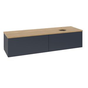 Wastafelonderkast Antao 1600x360x500mm Mid.Blue Matt Lacquer L38051HG