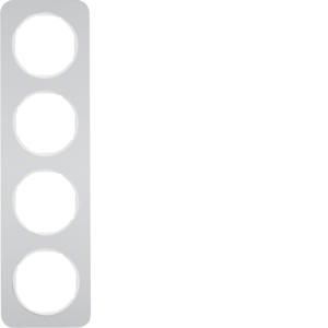 Afdekraam 4-v berker R.1 aluminium/polarwit