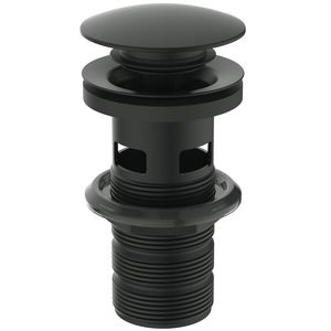 Push Open afvoerplug 1.1/4" met overloop Silk black (mat zwart)