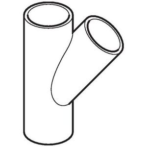 Polyethyleen (PE) T-stuk verlopend 45° 125x90x125mm