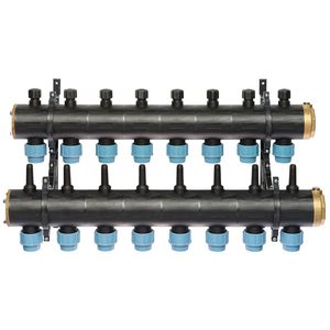 Brineverdeler 4420 2 "kunststof + PE-koppeling 32mm 8-groepen